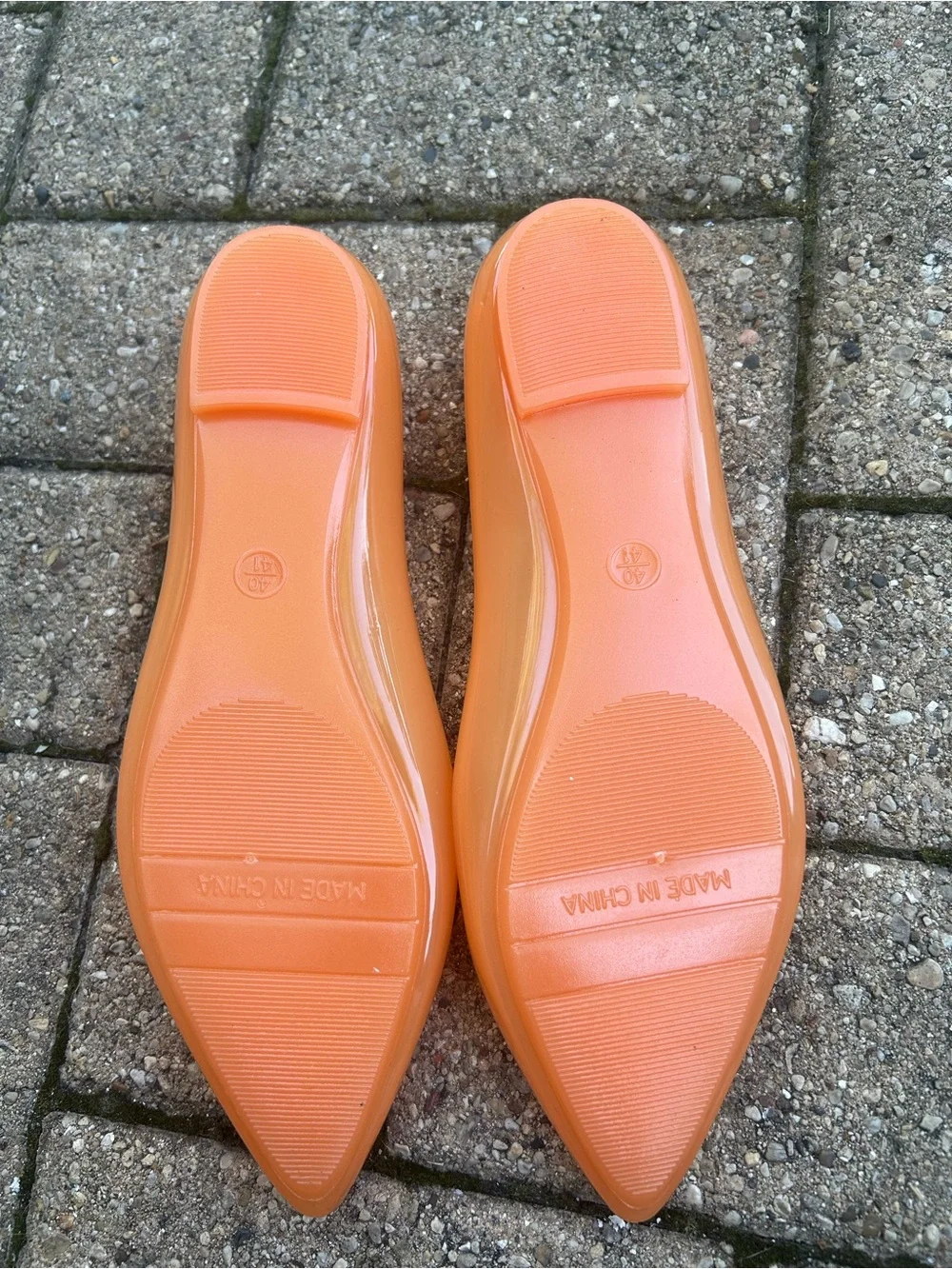 Classic Synthetic Pointed Toe Women's Flats in Orange | 40/42 or 9.5-10 US